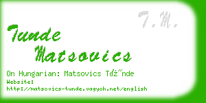 tunde matsovics business card